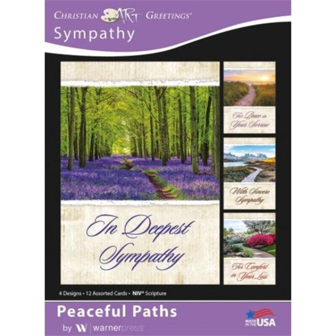 Warner Press 246986 Peaceful Paths Sympathy Card&#x26;#44; Box of 12